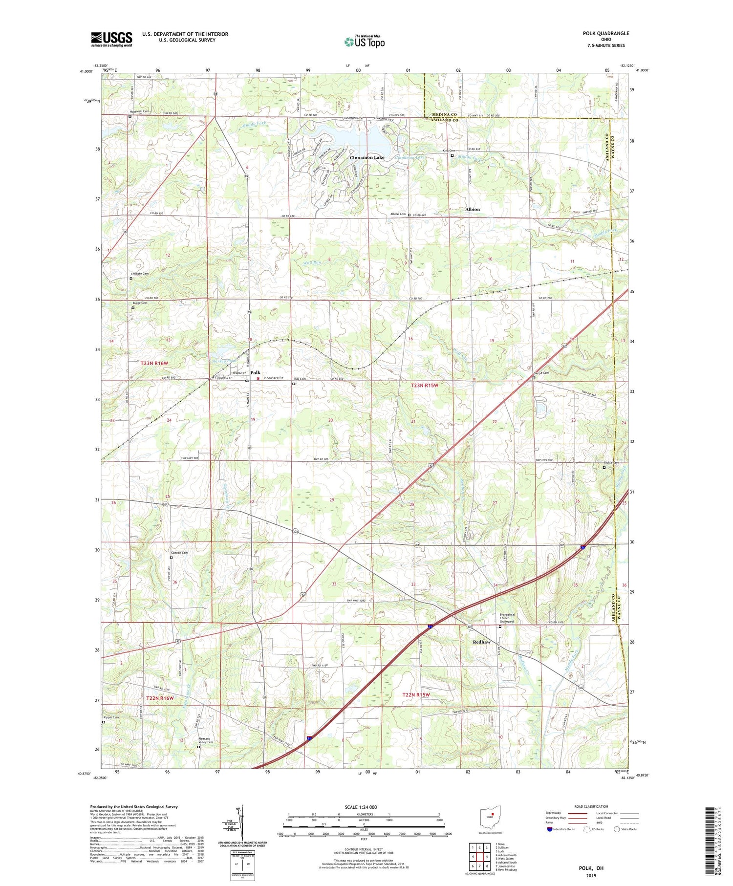 Polk Ohio US Topo Map Image