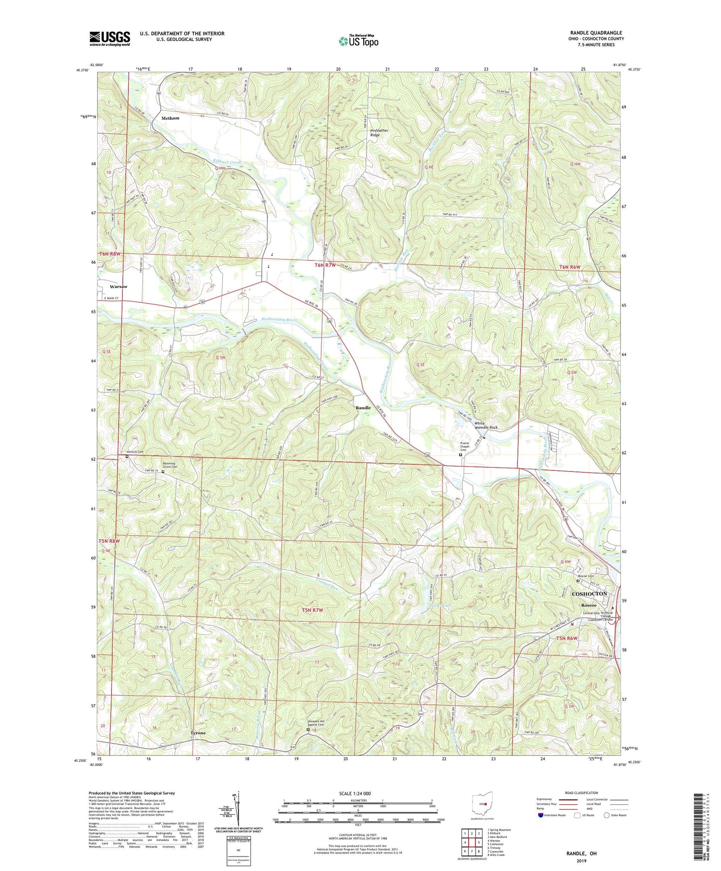 Randle Ohio US Topo Map Image