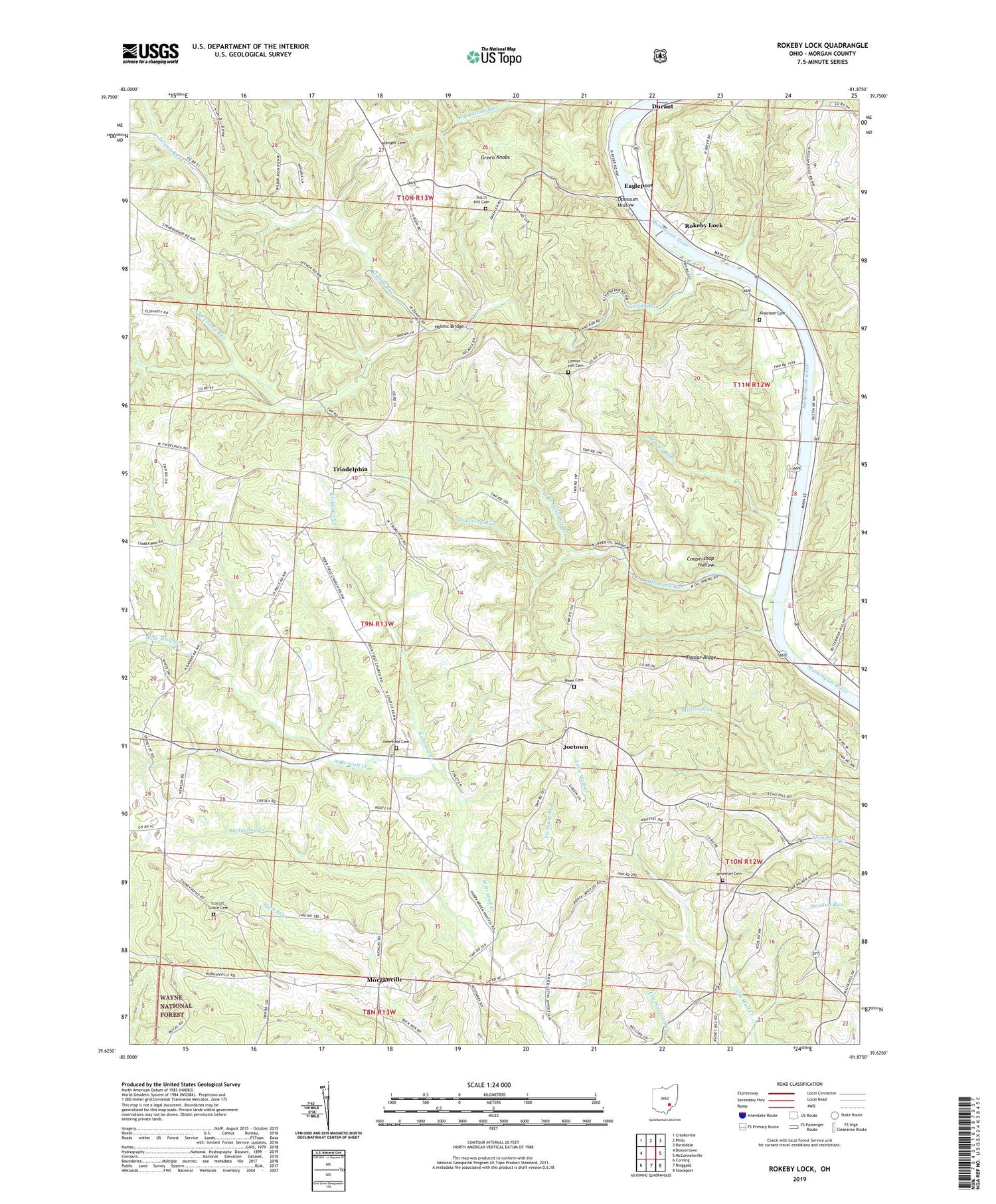 Rokeby Lock Ohio US Topo Map Image