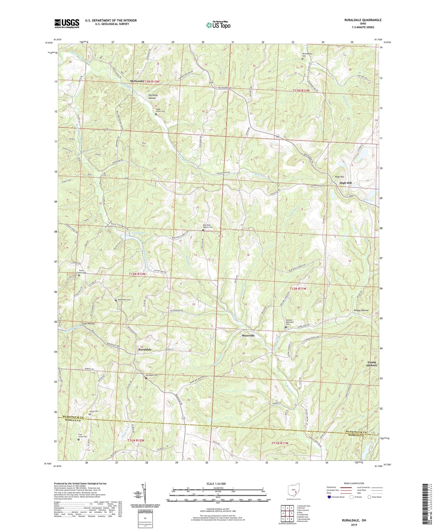 Ruraldale Ohio US Topo Map Image