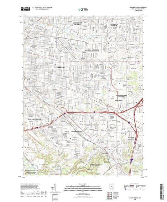 Shaker Heights Ohio US Topo Map Image