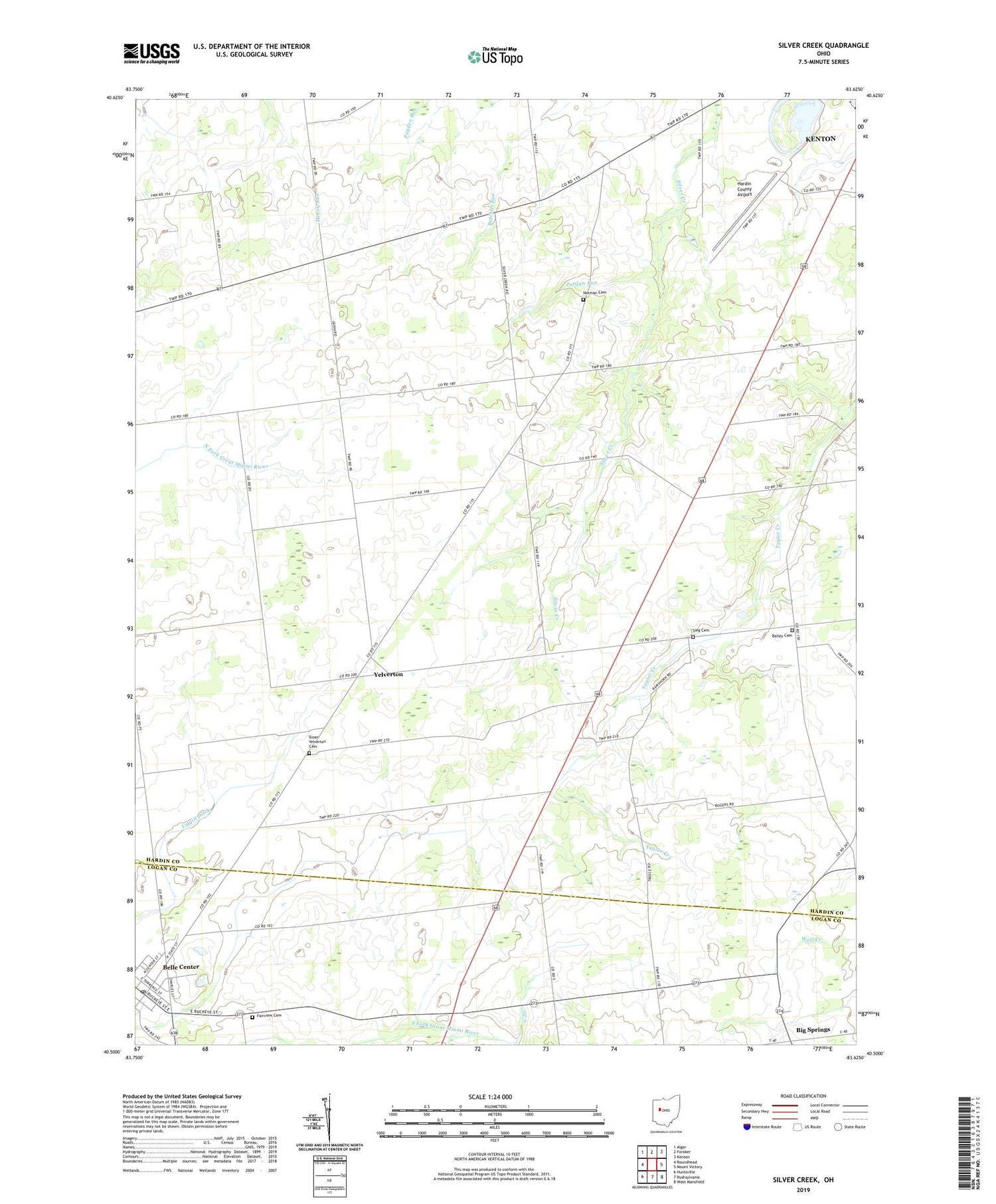 Silver Creek Ohio US Topo Map Image