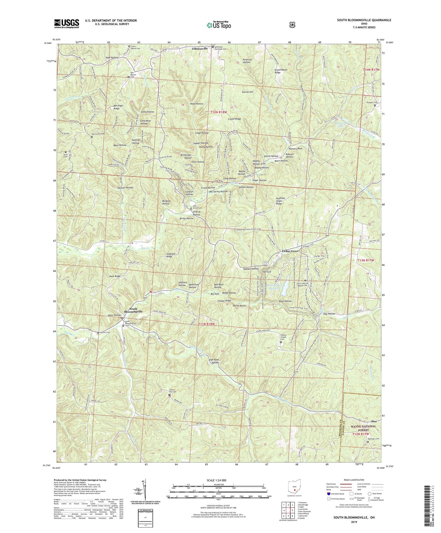 South Bloomingville Ohio US Topo Map Image