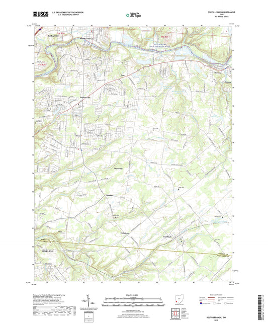 South Lebanon Ohio US Topo Map Image