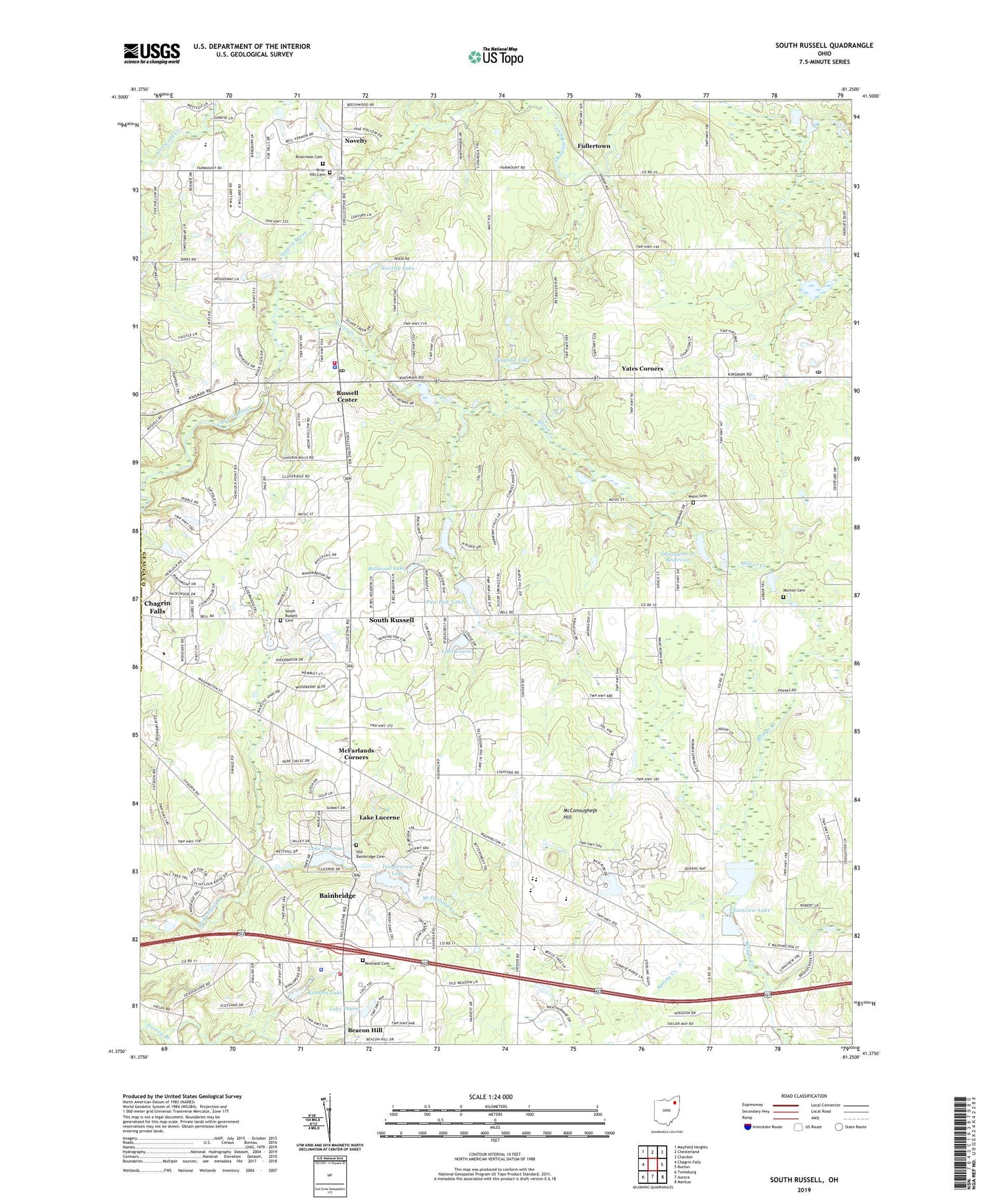 South Russell Ohio US Topo Map Image
