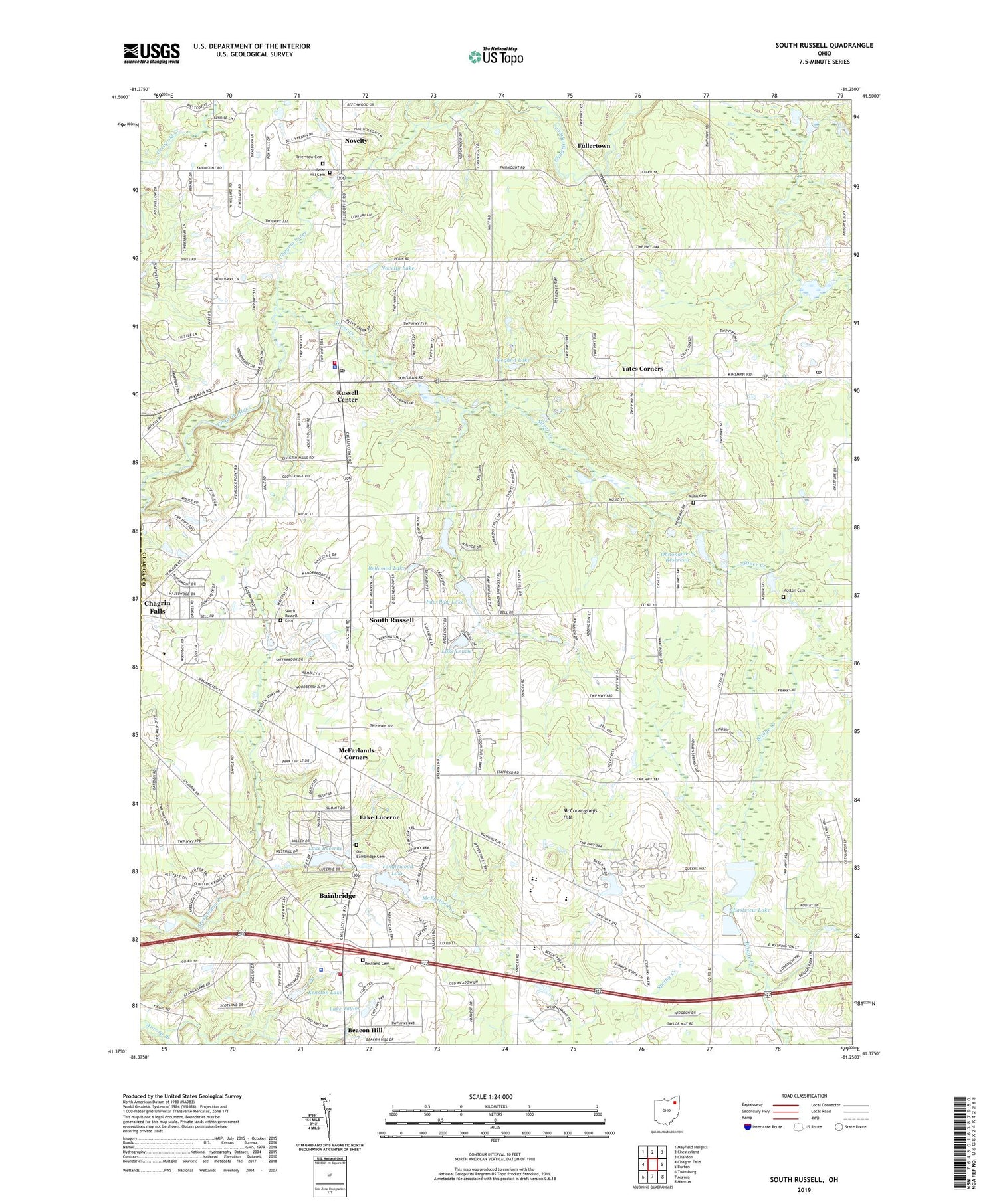 South Russell Ohio US Topo Map Image