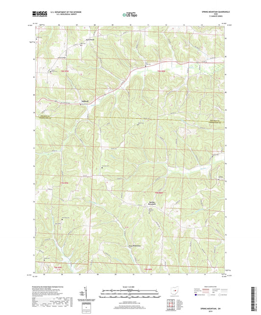 Spring Mountain Ohio US Topo Map Image