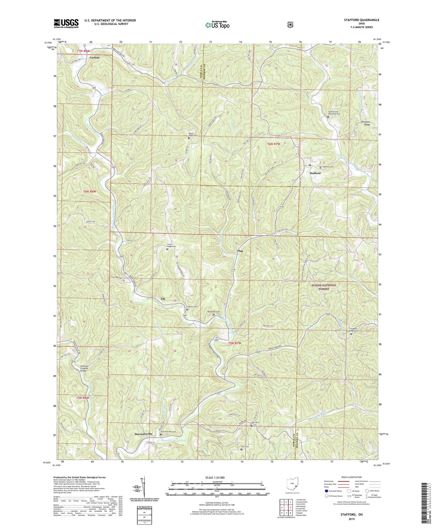 Stafford Ohio US Topo Map Image