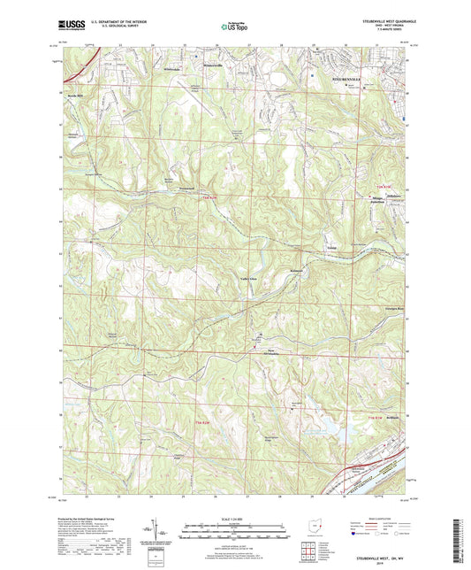 Steubenville West Ohio US Topo Map Image