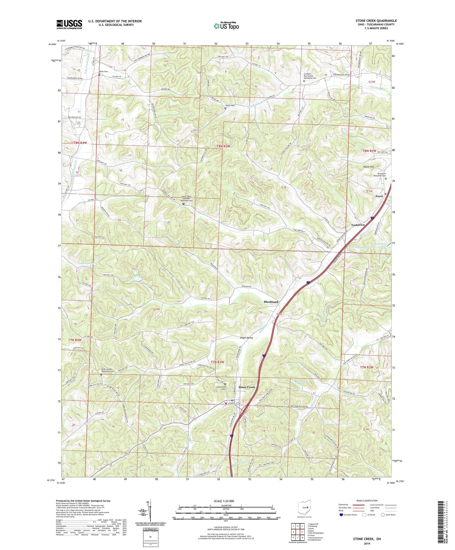 Stone Creek Ohio US Topo Map Image