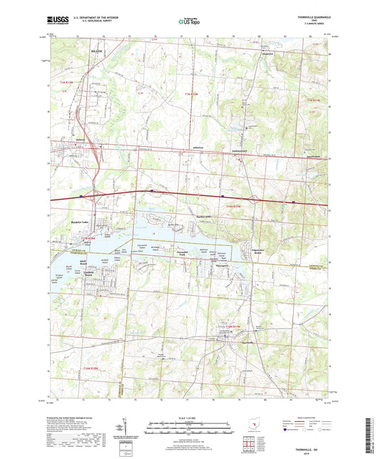 Thornville Ohio US Topo Map Image