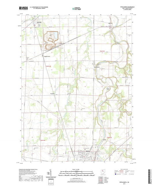 Tiffin North Ohio US Topo Map Image