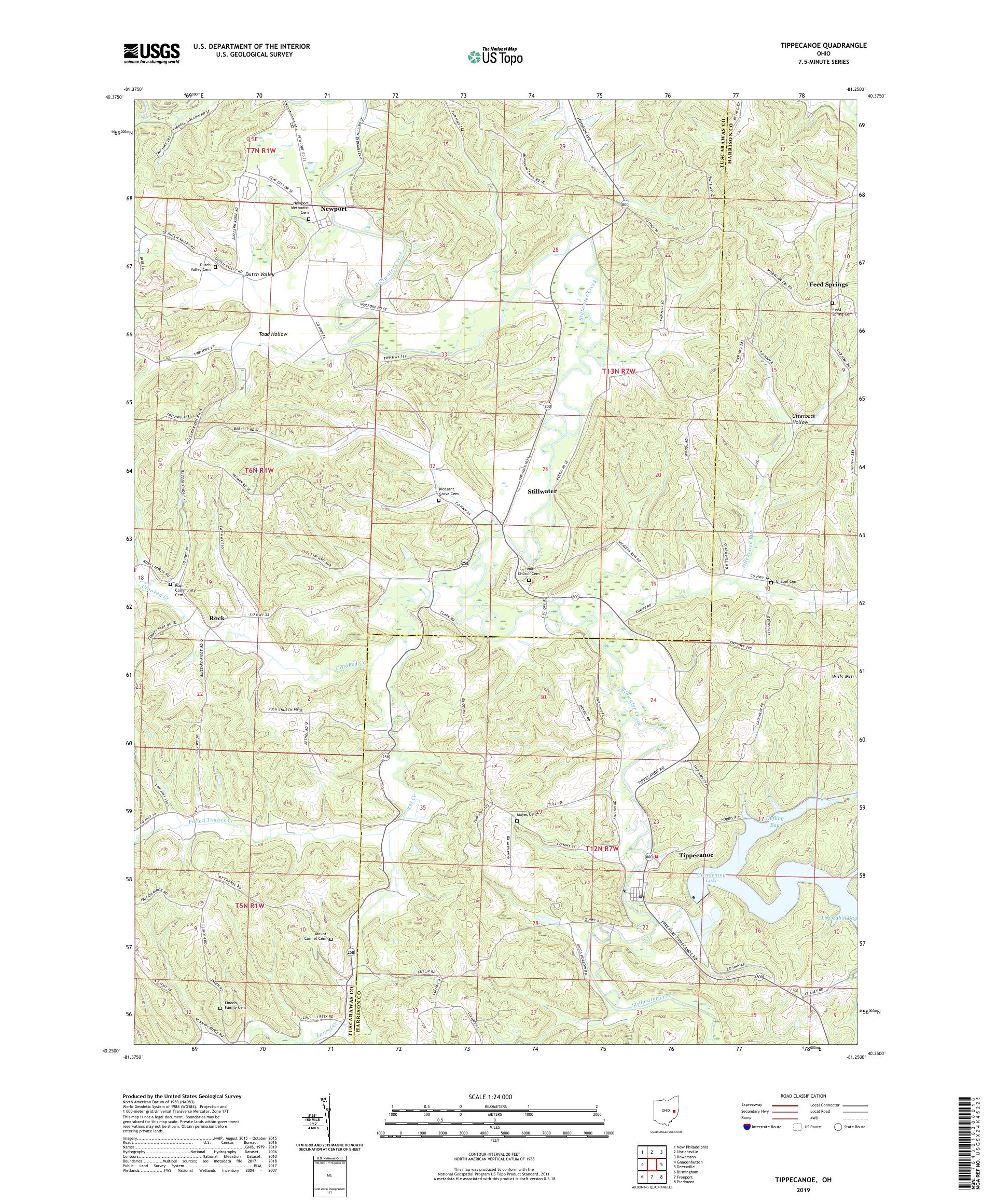 Tippecanoe Ohio US Topo Map – MyTopo Map Store