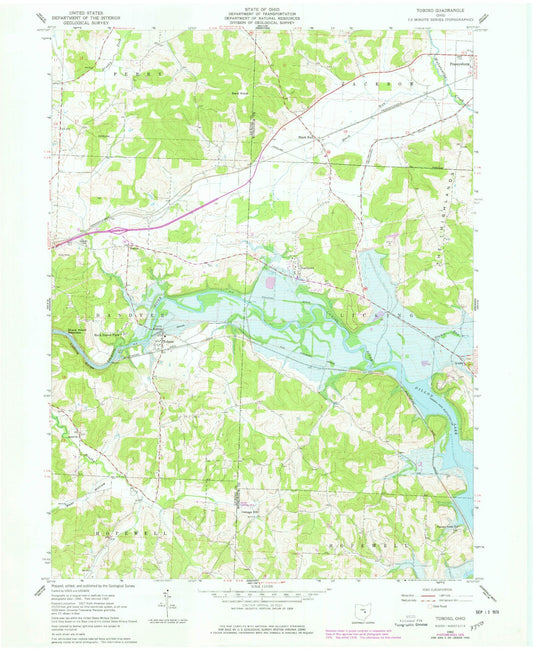 Classic USGS Toboso Ohio 7.5'x7.5' Topo Map Image