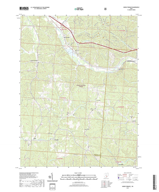 Union Furnace Ohio US Topo Map Image