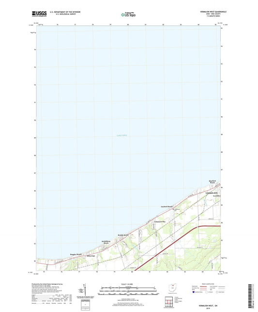 Vermilion West Ohio US Topo Map Image