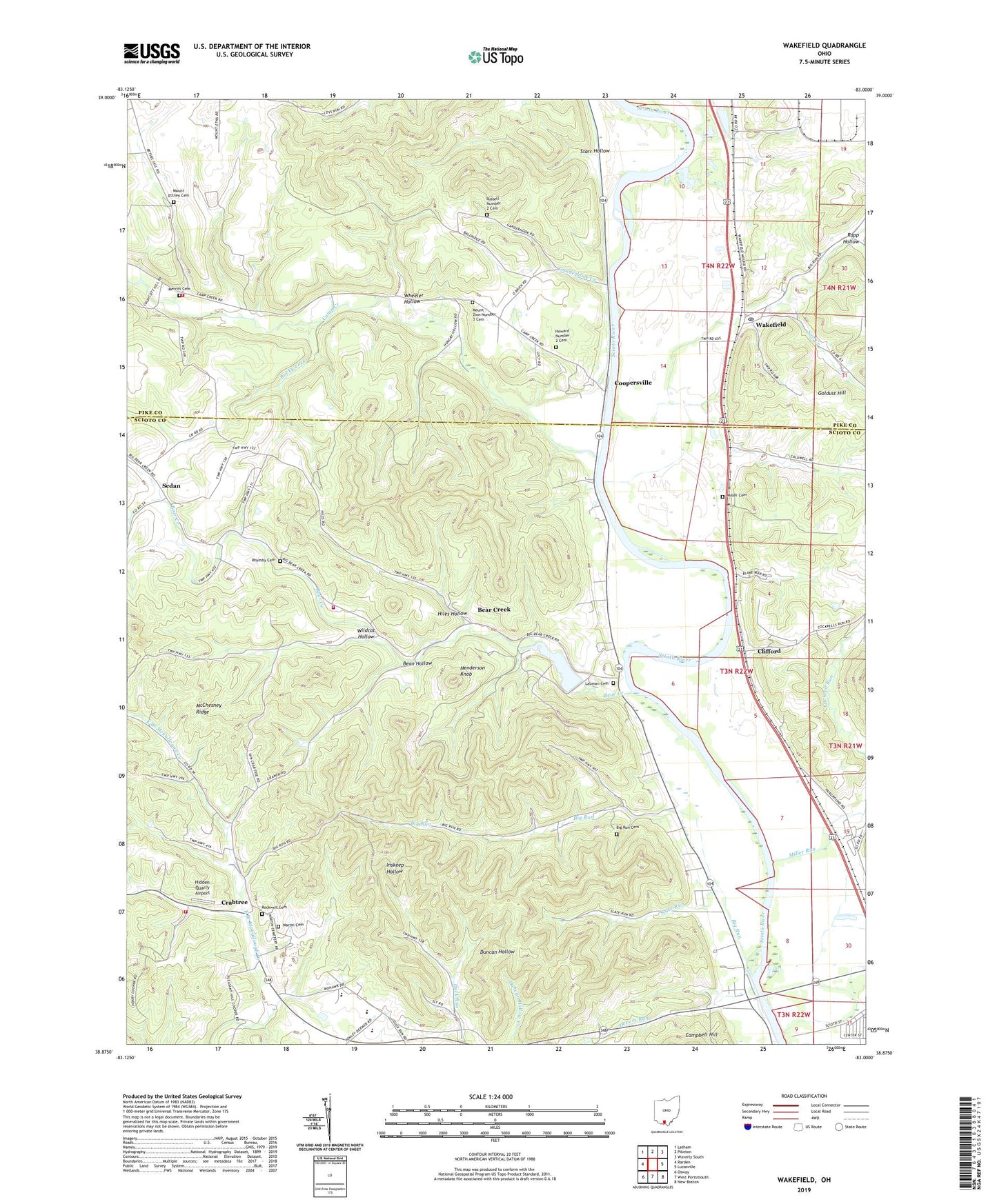 Wakefield Ohio US Topo Map Image