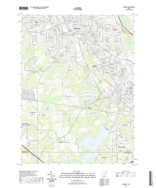 Warren Ohio US Topo Map Image