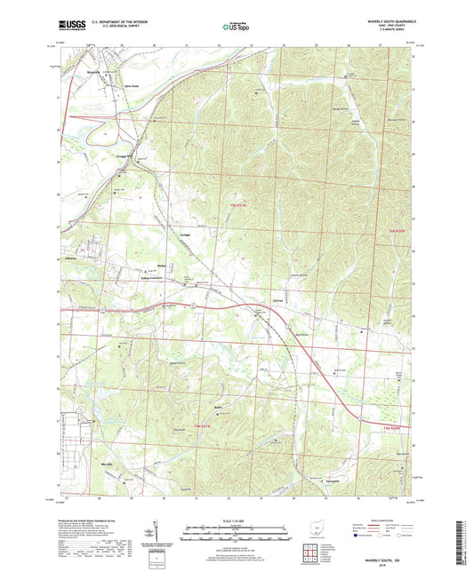 Waverly South Ohio US Topo Map Image