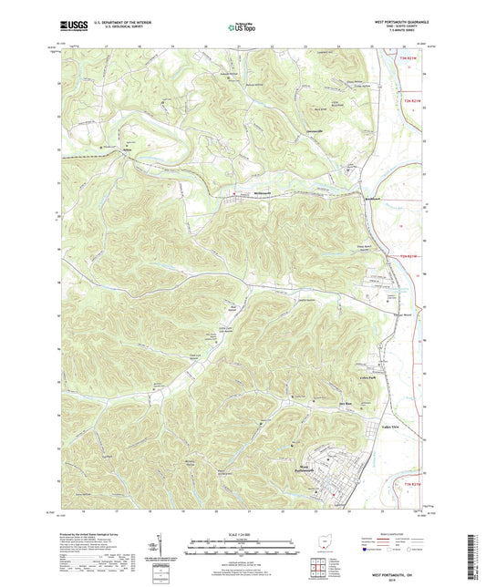 West Portsmouth Ohio US Topo Map Image