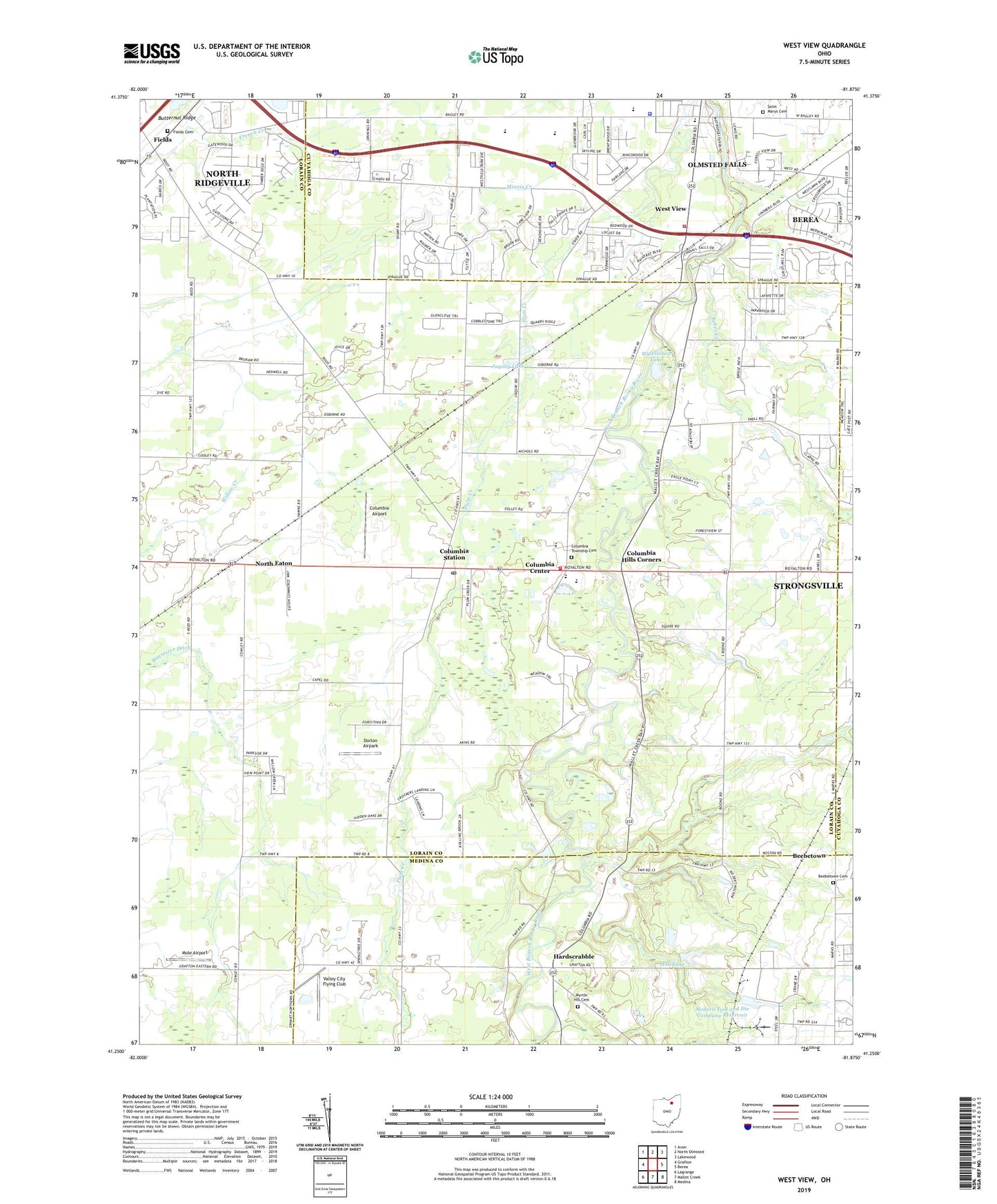 West View Ohio US Topo Map Image