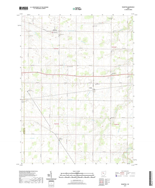Wharton Ohio US Topo Map Image
