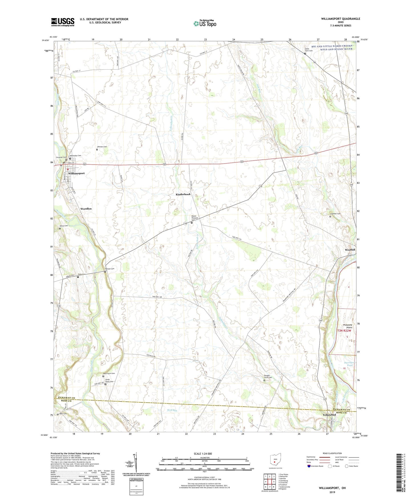 Williamsport Ohio US Topo Map Image