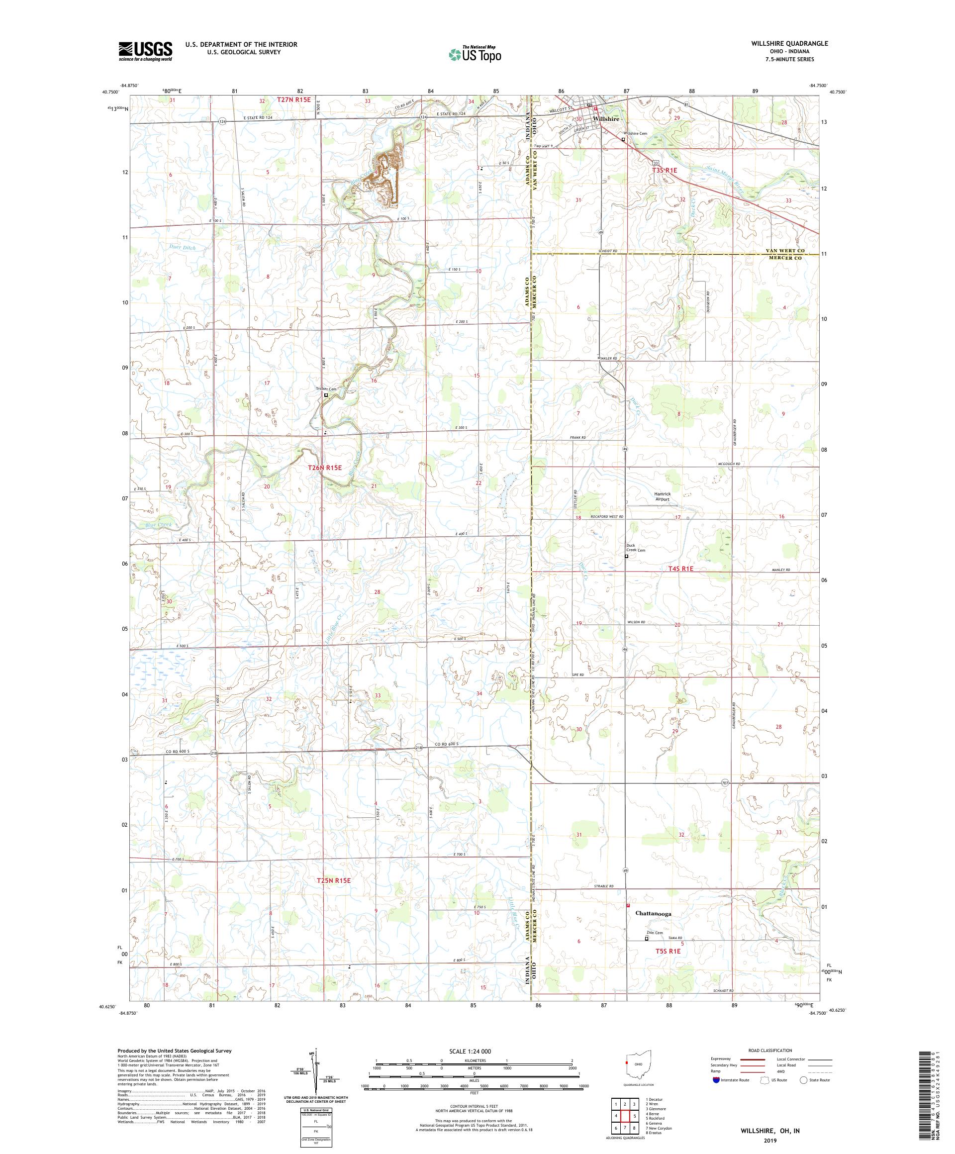 Willshire Ohio US Topo Map – MyTopo Map Store