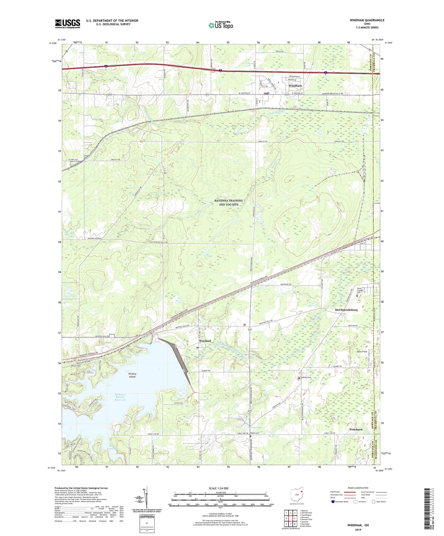 Windham Ohio US Topo Map Image