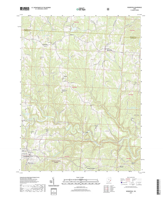 Woodsfield Ohio US Topo Map Image