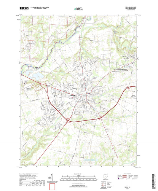 Xenia Ohio US Topo Map Image