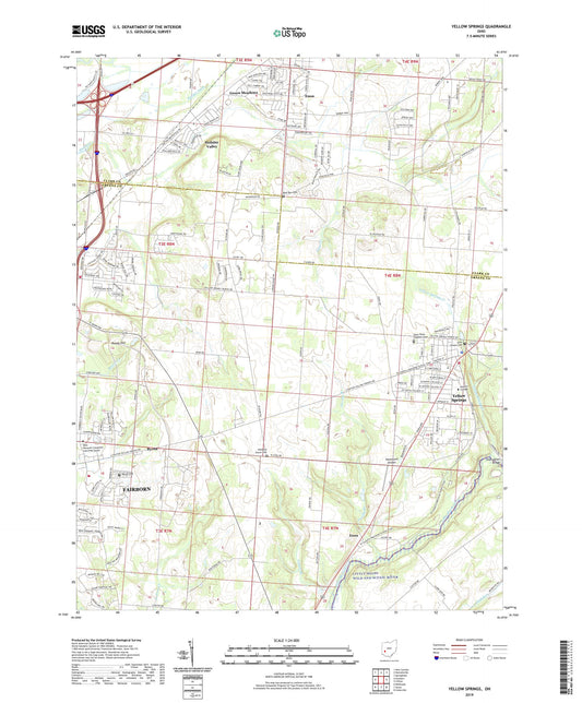 Yellow Springs Ohio US Topo Map Image