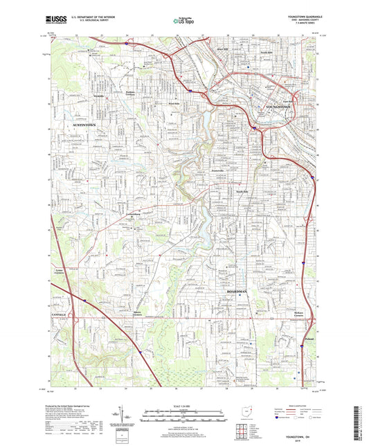 Youngstown Ohio US Topo Map Image