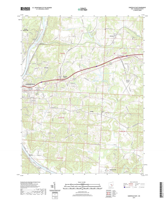 Zanesville East Ohio US Topo Map Image