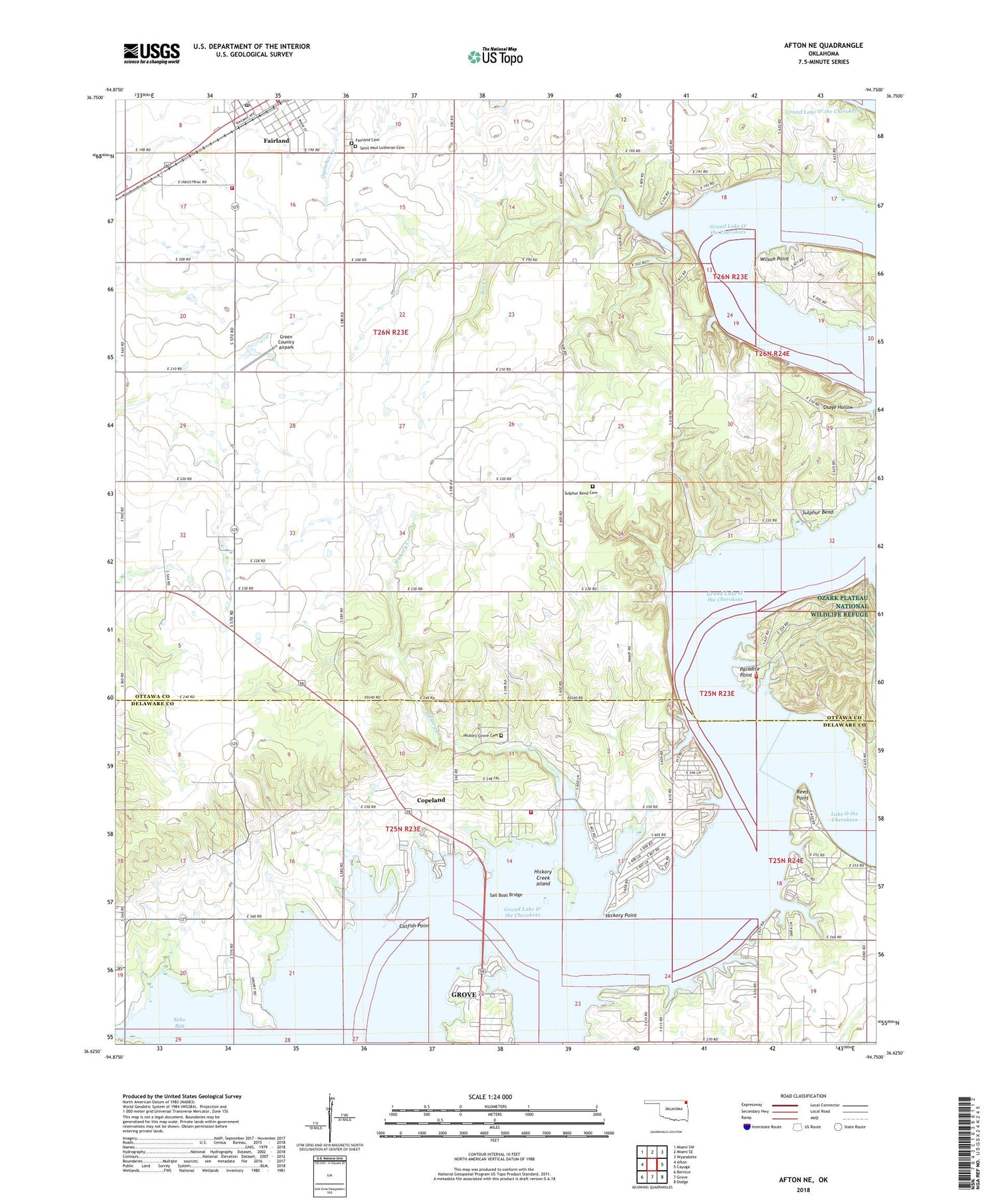 Afton NE Oklahoma US Topo Map Image
