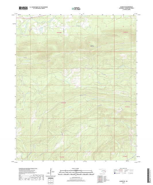 Albion SW Oklahoma US Topo Map Image