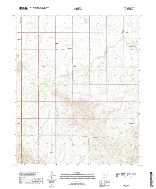 Alden Oklahoma US Topo Map Image