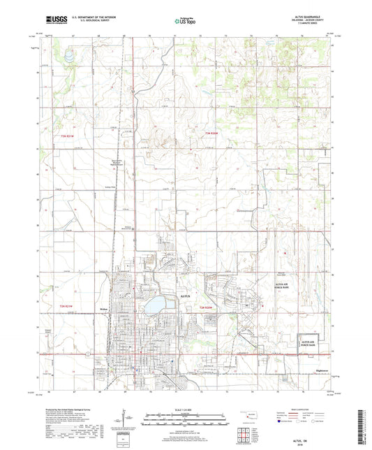 Altus Oklahoma US Topo Map Image