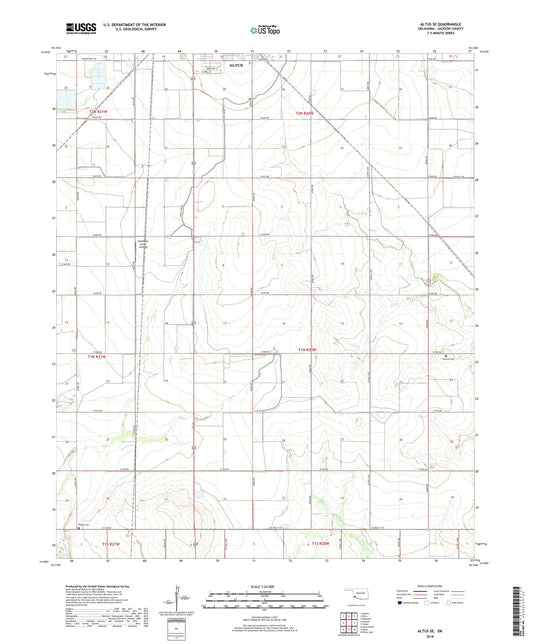 Altus SE Oklahoma US Topo Map Image