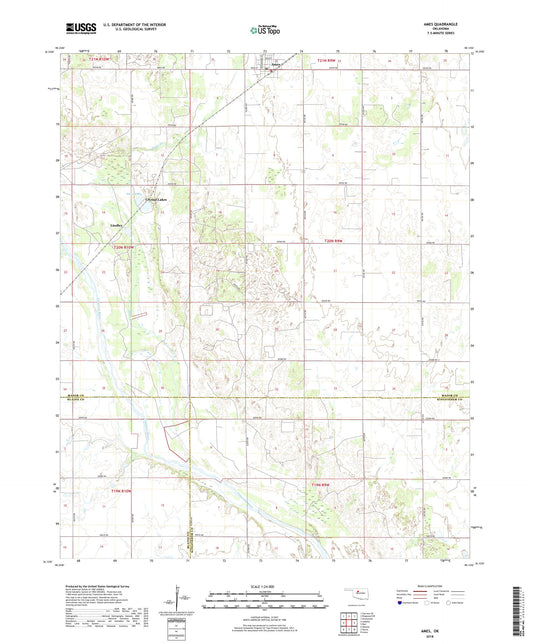 Ames Oklahoma US Topo Map Image