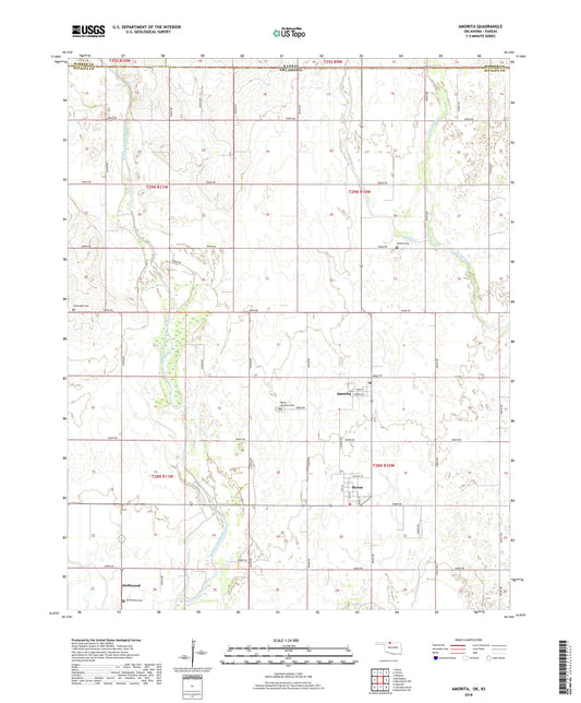 Amorita Oklahoma US Topo Map Image