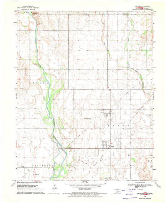 Classic USGS Amorita Oklahoma 7.5'x7.5' Topo Map Image