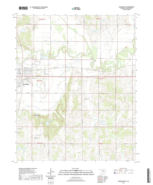 Anadarko East Oklahoma US Topo Map Image