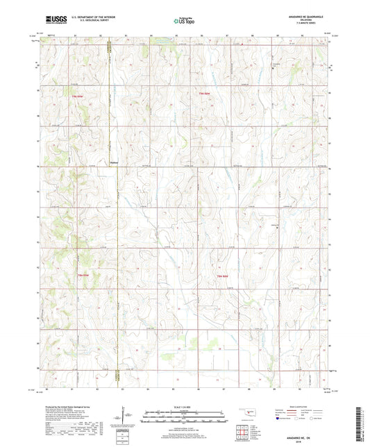 Anadarko NE Oklahoma US Topo Map Image