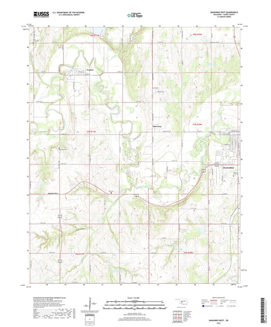 Anadarko West Oklahoma US Topo Map Image