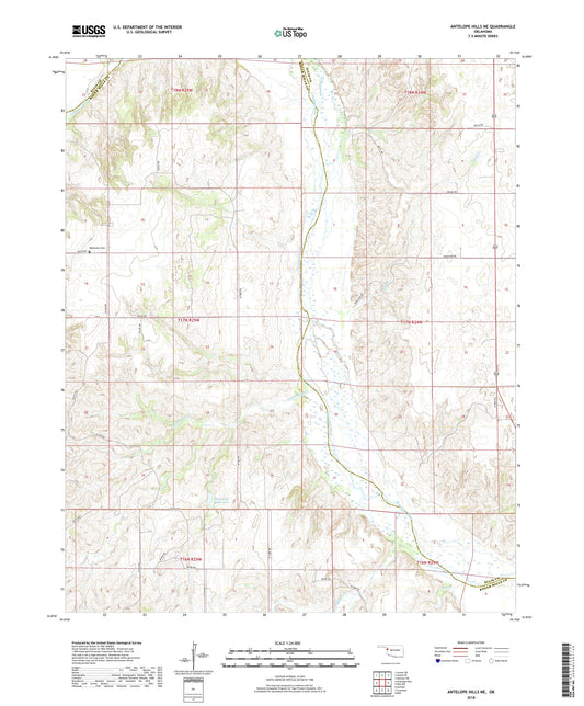 Antelope Hills NE Oklahoma US Topo Map Image