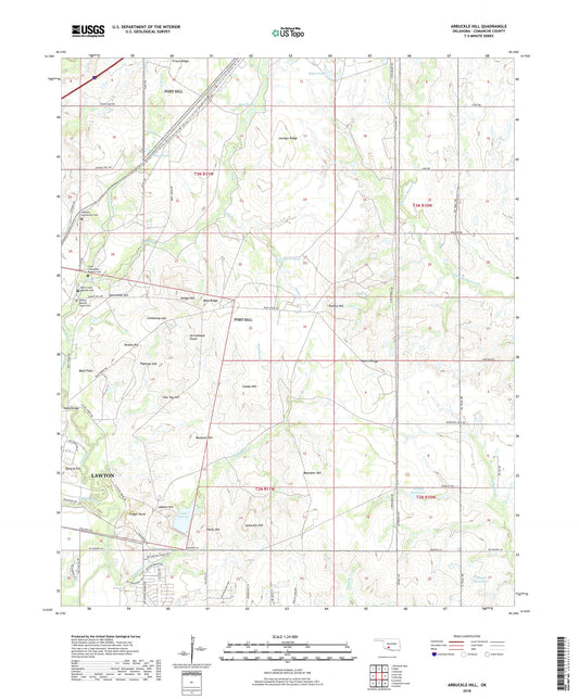 Arbuckle Hill Oklahoma US Topo Map Image