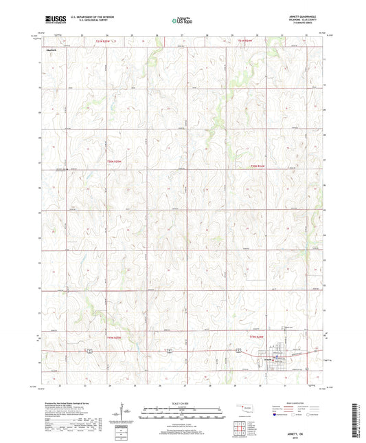 Arnett Oklahoma US Topo Map Image