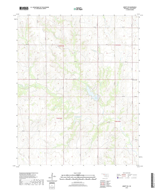 Arnett SW Oklahoma US Topo Map Image