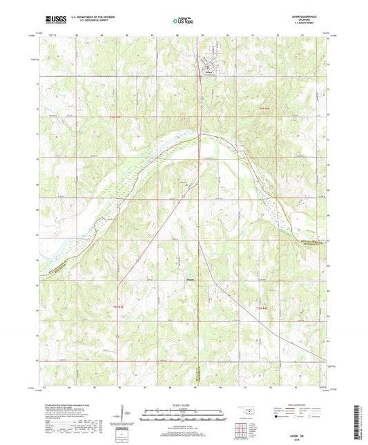 Asher Oklahoma US Topo Map Image